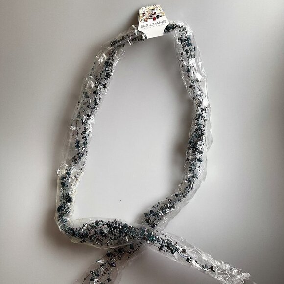 SULLIVANS IRIDESCENT BEADED GARLAND TURQIOUS AND PURPLE ORNAMENTS - Picture 15 of 16